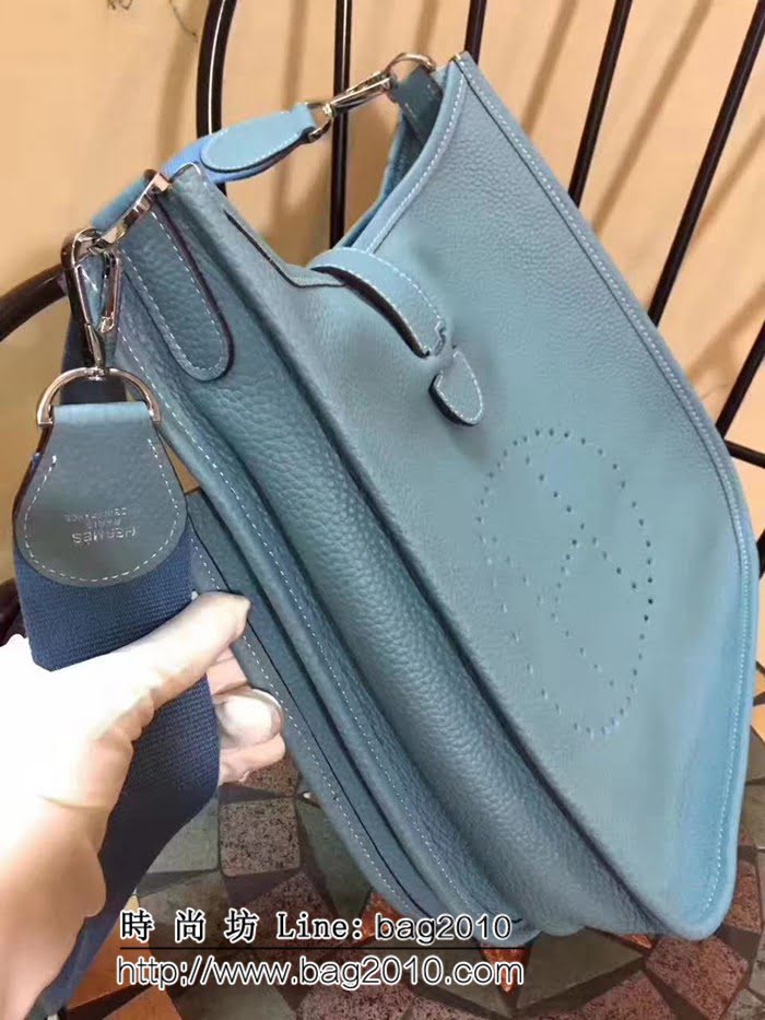 愛馬仕Hermes Evelyn伊芙琳 頭層牛皮單肩斜挎包 男女同款 0AM1376